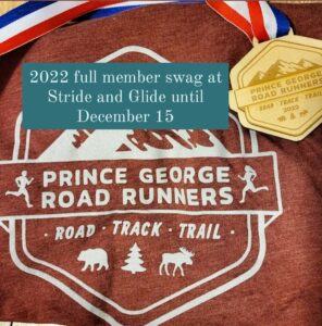t-shirt featuring Prince George Road Runners logo